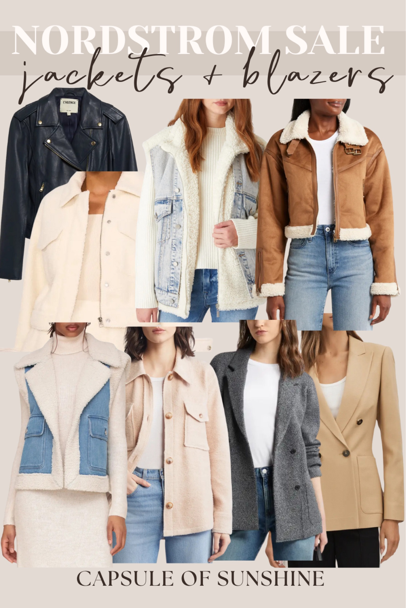 **Nordstrom Anniversary Sale Early Access has begun!** Starting today, July 10, Icons & Ambassadors now have access to shop. The sale will open to Influencers tomorrow, and everyone else on July 15. Be sure to start your Wish List now if you haven’t already and pull the trigger if you have early access! Several items are already starting to sell out!

**Nordstrom Anniversary Sale Jackets & Blazers Picks**

Nordstrom Anniversary Sale | Jackets & Blazers | Mackage Leather Jacket | Madewell Wool-Blend Blazer | Levi's Sherpa Trucker Jacket | Topshop Faux Shearling Jacket | Vince Camuto Plaid Blazer | Free People Dolman Quilted Jacket | Halogen Double Breasted Blazer | Capsule of Sunshine | NSALE

#NordstromAnniversarySale #Jackets #Blazers #Mackage #Madewell #Levis #Topshop #VinceCamuto #FreePeople #Halogen #FashionDeals #CapsuleOfSunshine #NSALE #WardrobeEssentials #SaleAlert #FallFashion 

#LTKxNSale #LTKSummerSales #LTKSeasonal