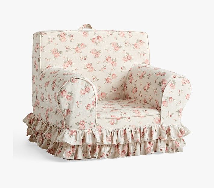 Emily &amp;amp; Meritt Floral Ruffle Anywhere Chair&amp;#174; | Pottery Barn Kids