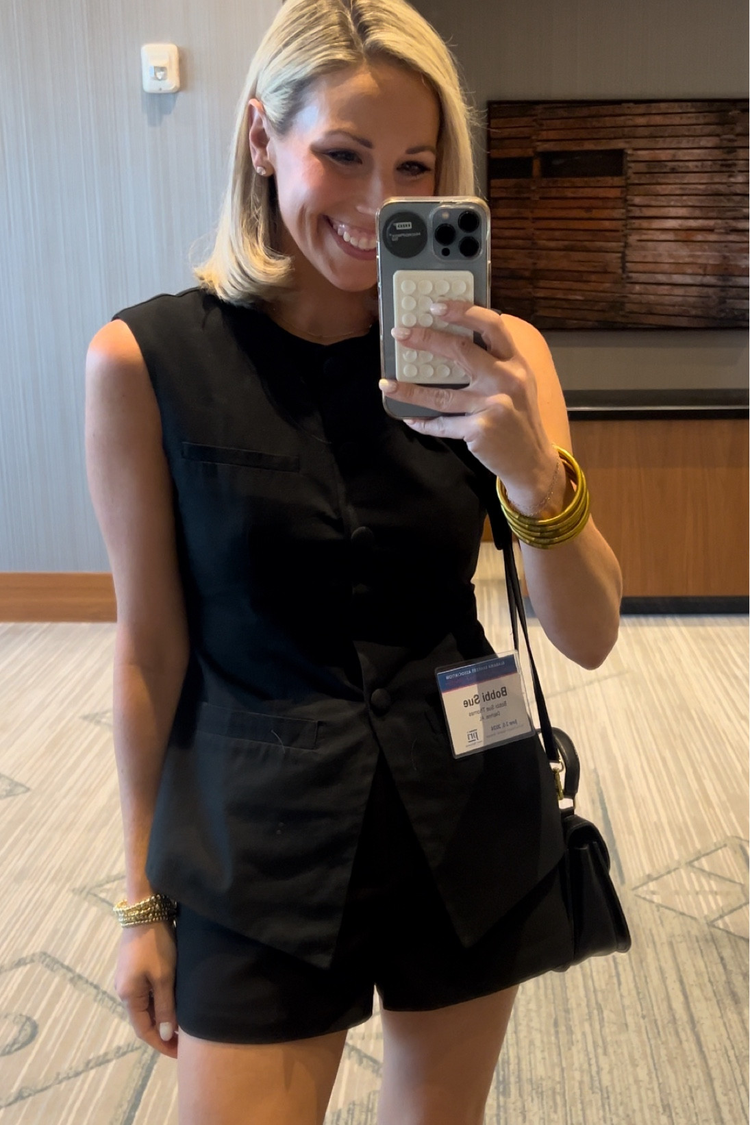 Nashville conference look
Vest- Target, size 4. Sold out but linking very similar! 
Shorts- Vici and linking others too
Shoes- Clear wedges 

#LTKStyleTip #LTKWorkwear #LTKFindsUnder100