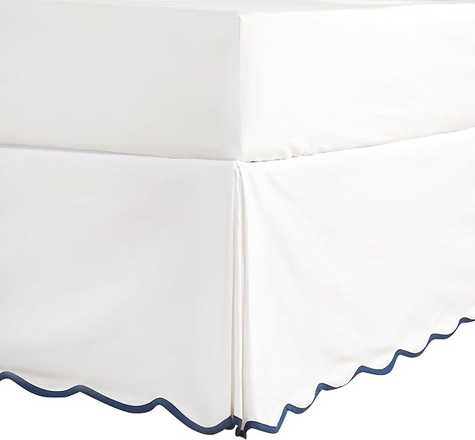 HIG Off White Chic King Bed Skirt - Easy Fit Scallop Edge Pleated Bedskirts, 14 Inch Drop Anti-Sl... | Amazon (US)