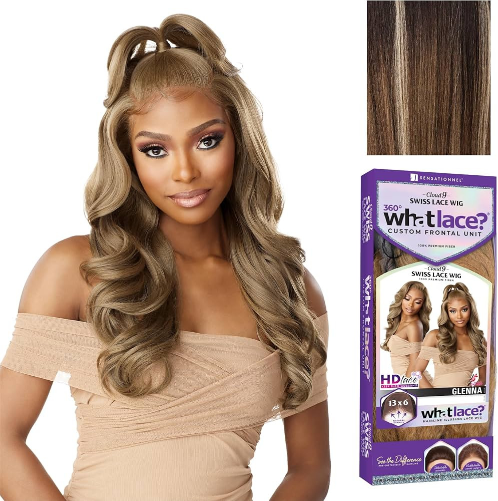 Sensationnel What Lace 13X6 Wigs - Glenna Lacefrontal Hand Tied Glueless Synthetic With Natural D... | Amazon (US)