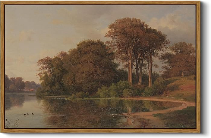 ARPEOTCY Vintage Framed Canvas Wall Art, Living Room Autumn Scenery Pictures Fall Wall Decor, Kitchen Landscape Paintings Prints Farmhouse Retro Country Prints, 16x24 Inch | Amazon (US)
