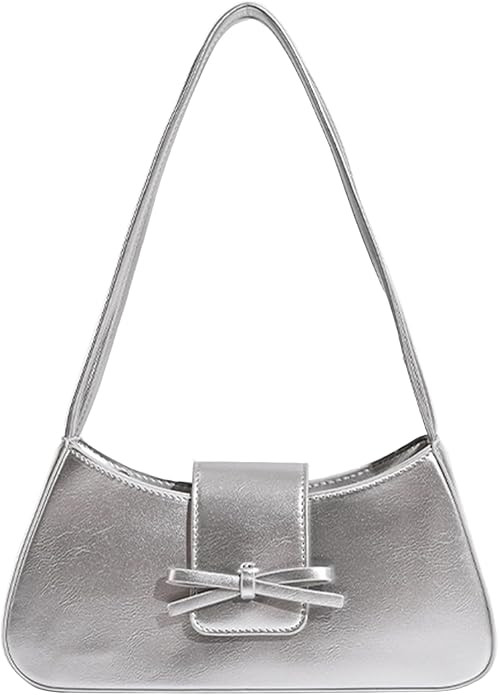 Shoulder Bag for Women, Hobo Handbags Trendy Y2K Purses Patent Leather Clutch Bag Cute Bow Purse | Amazon (US)