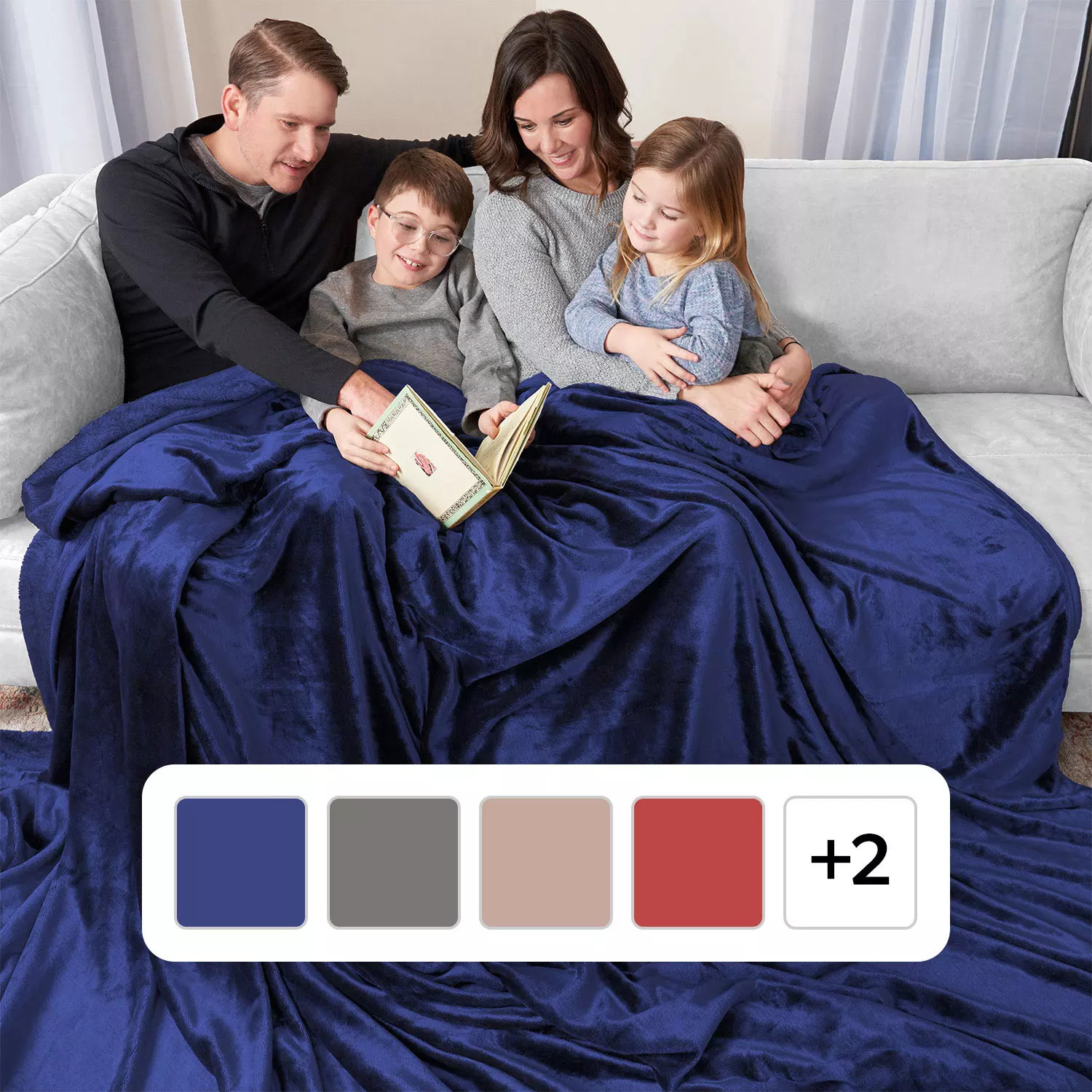 The Huge One Navy Cloud Throw Blanket, 110' x 132':- Navy | Sam's Club