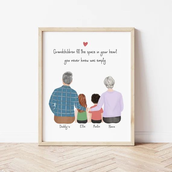 Personalized Framed Wall Art for Grandparents and Grandkids - Etsy | Etsy (US)