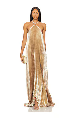 L'IDEE Deesse Gown in Rose Quartz Shimmer from Revolve.com | Revolve Clothing (Global)