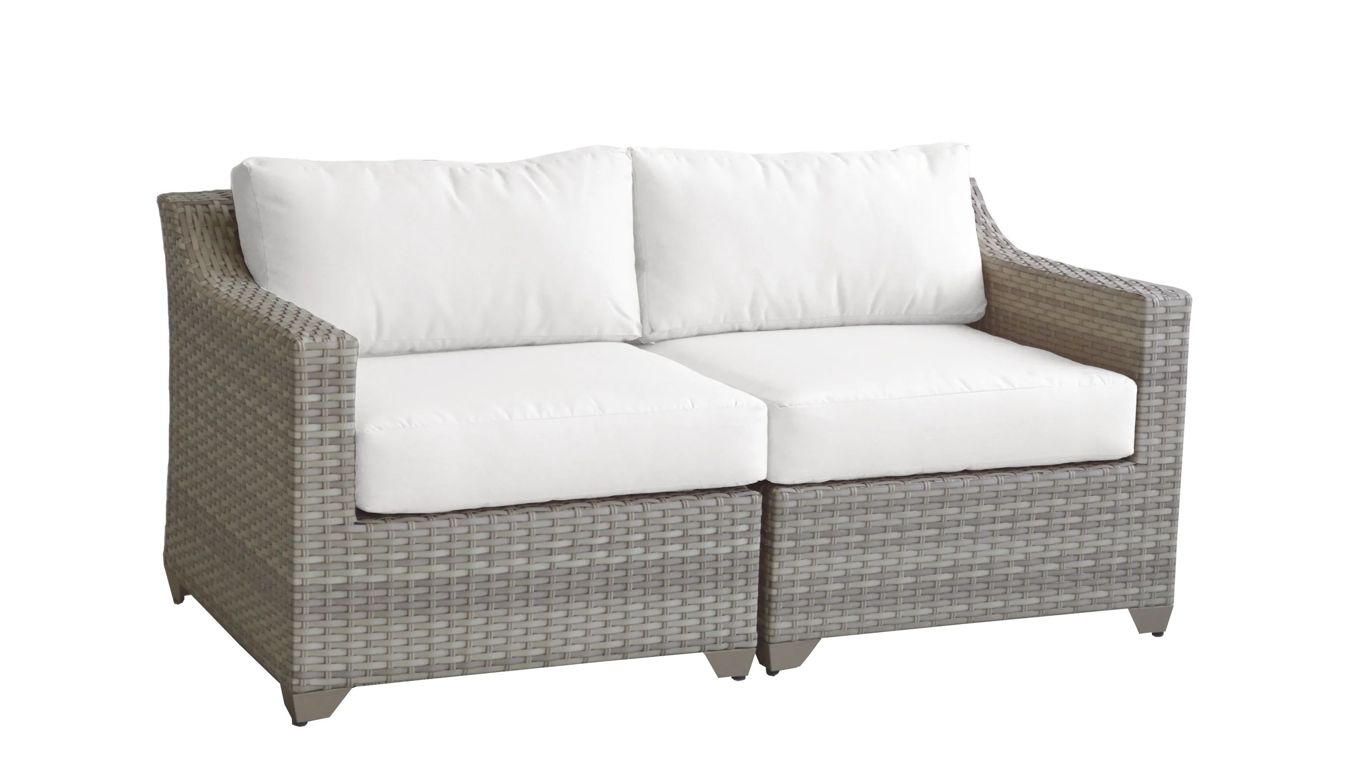 Falmouth 64'' Wide Outdoor Wicker Loveseat with Cushions | Wayfair North America
