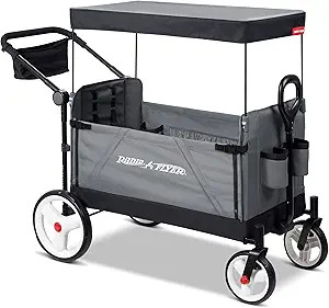 Radio Flyer City Luxe Stroll ‘N Wagon, Grey with Parent Caddy and Internal Storage Pockets, for... | Amazon (US)