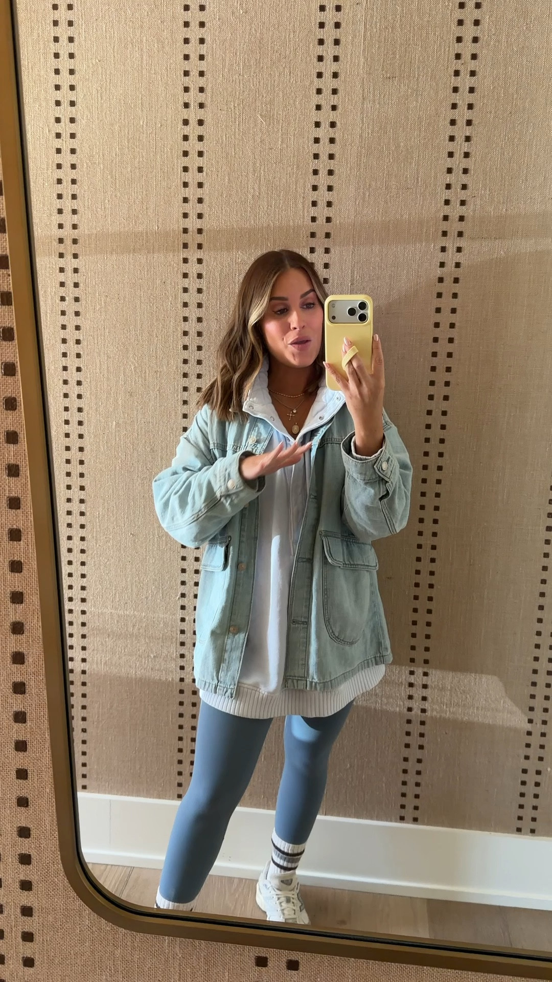 Wearing size 4 in lululemon align leggings (exact color sold out, linking similar), small in snap pullover (runs big, get true size), & xs in denim jacket (also runs oversized). Sneakers run true to size & socks are old! 

16 weeks pregnant currently! 

Casual spring outfit, activewear, jacket 



#LTKmomlife #LTKBump #LTKPetite