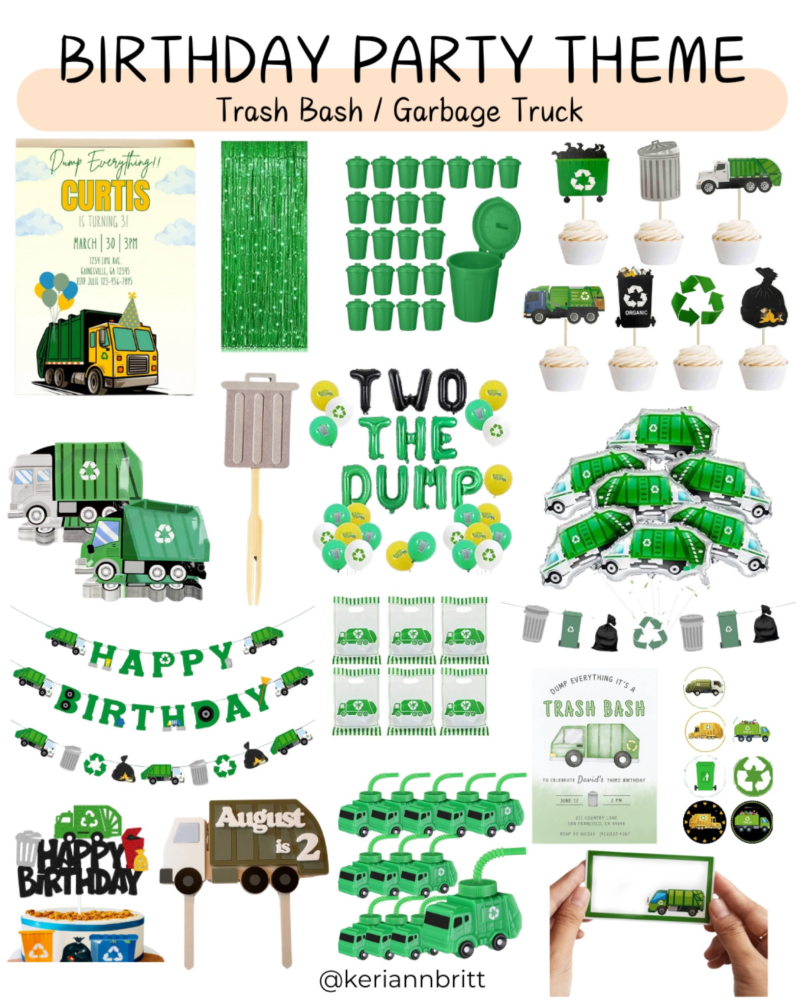 Birthday Party Theme - Garbage Truck / Trash Bash

Kids birthday party theme / birthday party / first birthday party / party theme / birthday idea  / party decorations / 1st birthday party / 2 year old party theme / 3 year old birthday / boy birthday party / 4 year old birthday / 5 year old birthday / 6 year old birthday / garbage birthday / trash birthday / trash truck 

#LTKParties #LTKKids
