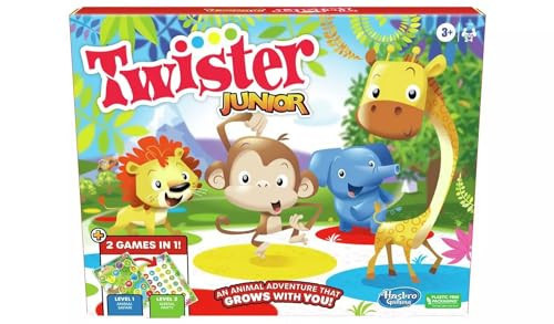 Hasbro Gaming Twister Junior, Classic Party Game Reimagined, for 3+ Year Old Girls and Boys, 2-4 Players, 2 in 1, 2-sided Mat | Amazon (UK)