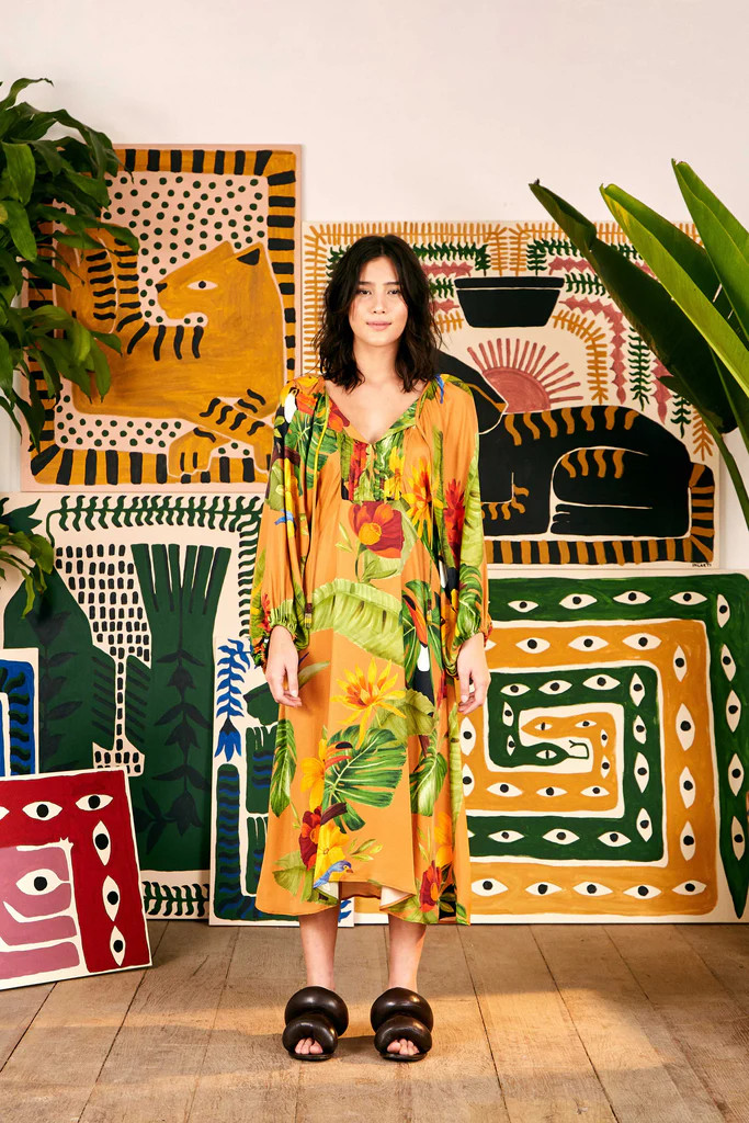 TROPICAL DESIRE MIDI DRESS | FarmRio (US)