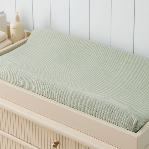 Organic Cotton Matelasse Changing Pad Cover | West Elm (US)