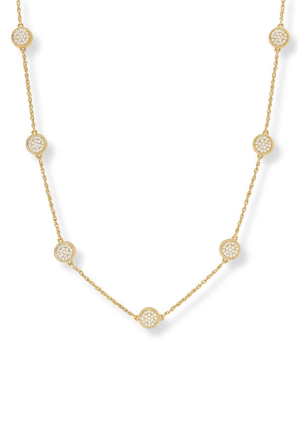 Julie Vos Windsor Delicate Pave Cubic Zirconia Station Necklace | The Willow Tree