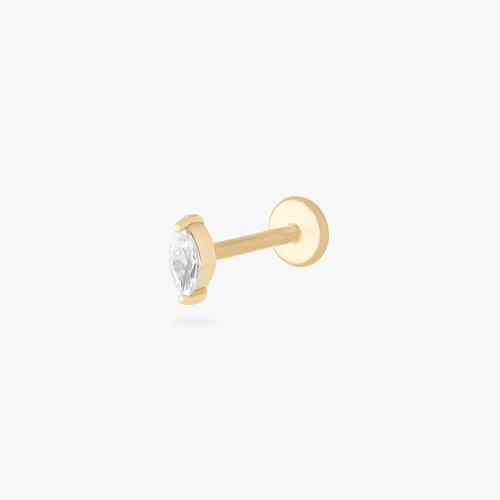 14K Marquise Flatback | Studs
