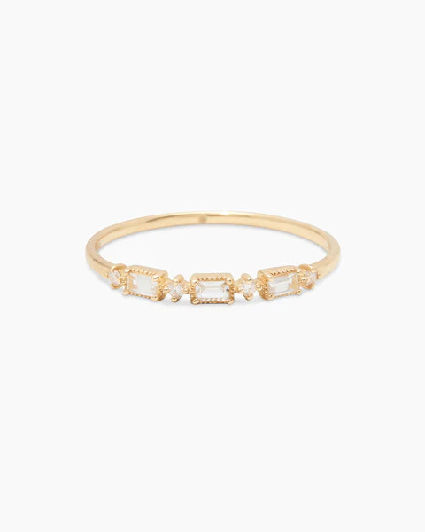 Baguette White Topaz and Diamond Ring | Gorjana