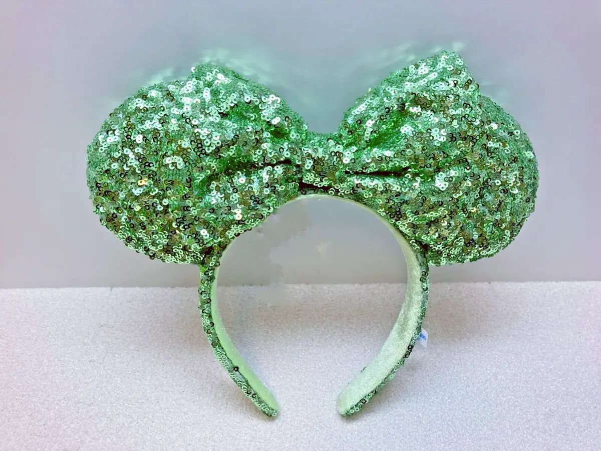 Disney Parks Green Sequin Bow Exclusive Rare Minnie Ears Headband 2023 Edition  | eBay | eBay US