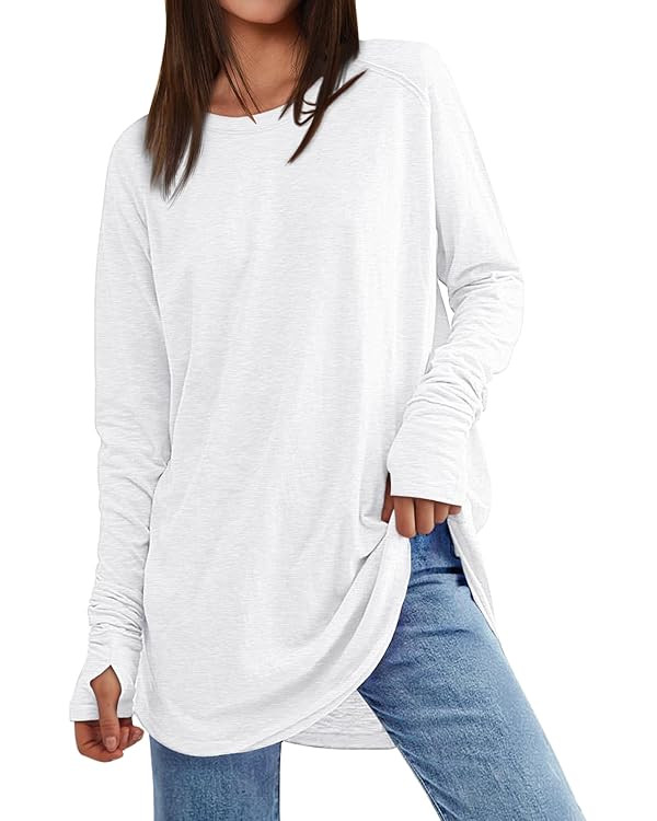 AUTOMET Womens Long Sleeve Shirts Crew Neck Casual Tshirts Fall Fashion Tops Loose Fit Lightweigh... | Amazon (US)