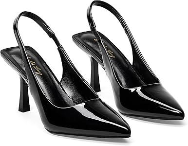 Elisabet Tang 3.14 in Trendy Slingback Stiletto Pumps for Women - Sexy Slip on Pointed Closed Toe... | Amazon (US)