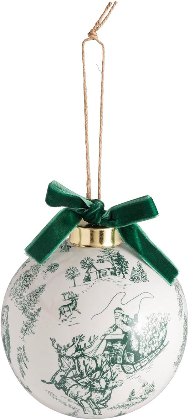 Mud Pie Christmas Merry Christmas Toile Ornament | Amazon (US)