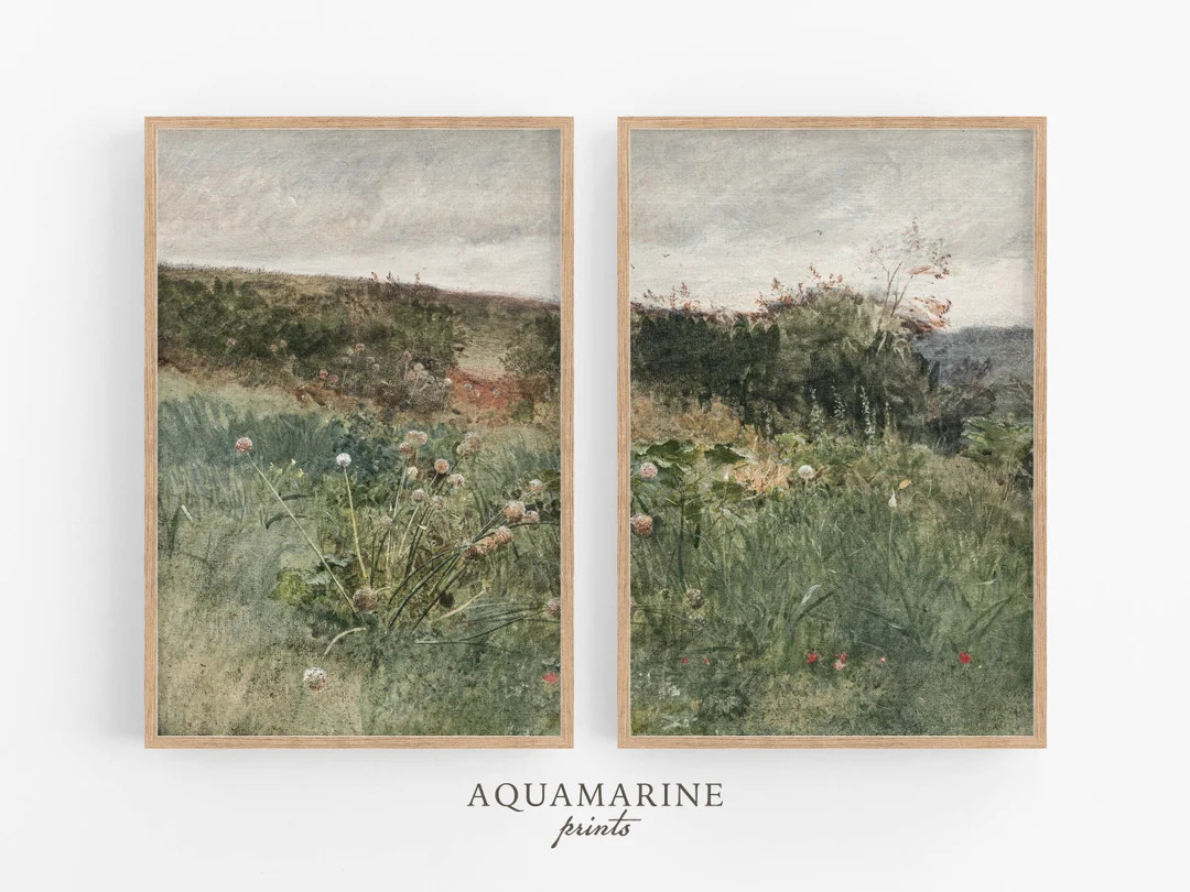 Spring Meadow Print Set, Vintage Landscape Paintings, Vintage French Country Wall Art, Spring Mea... | Etsy (CAD)