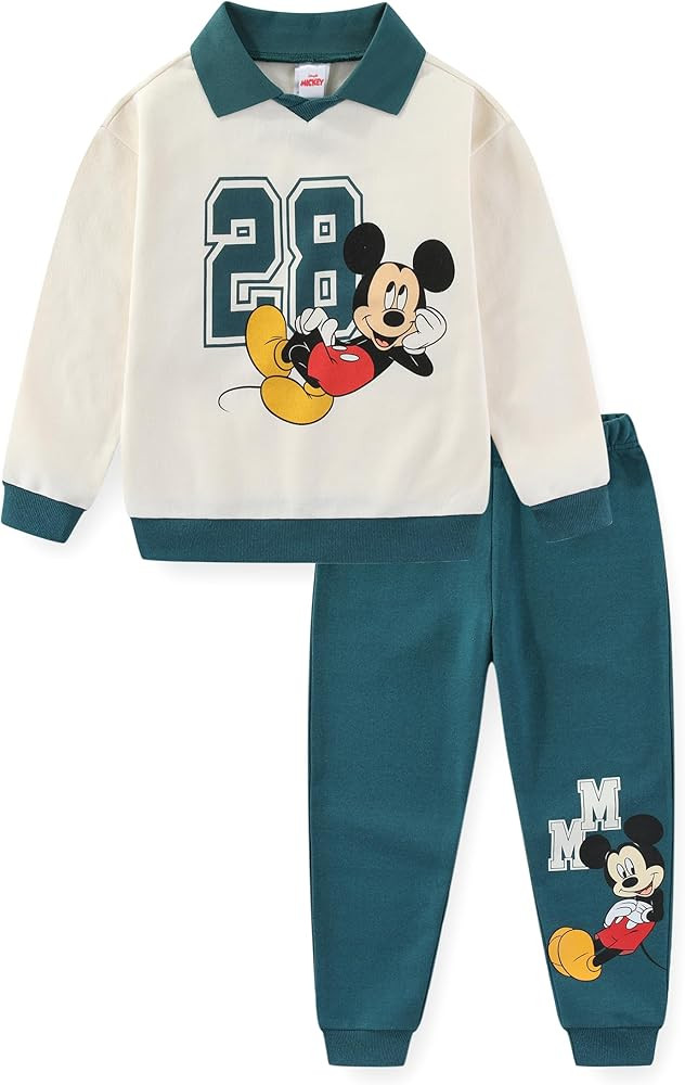 Disney Mickey Mouse Boys 2 Piece Sweatshirt and Pants Set for Toddler and Big Kids | Amazon (US)