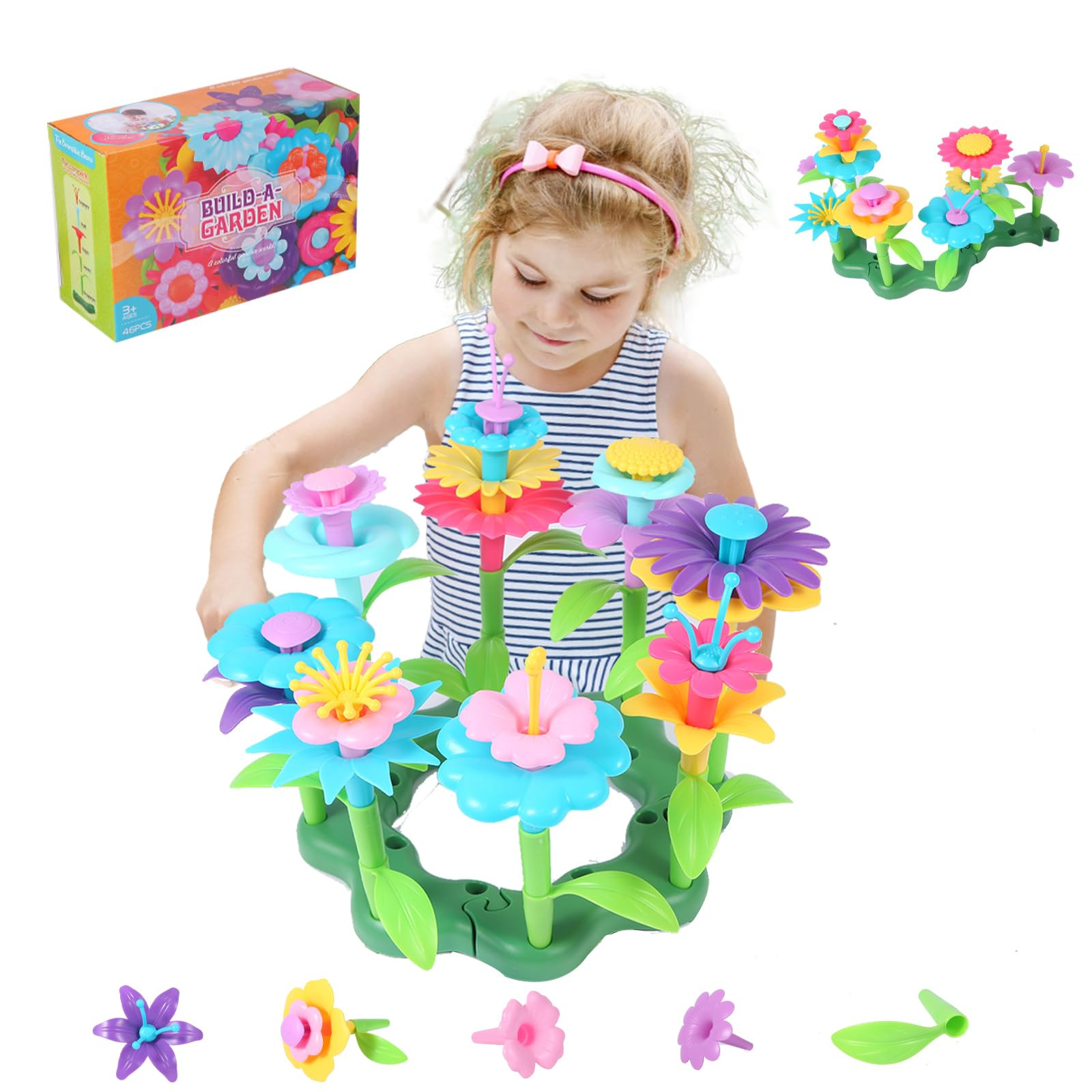 YEVIOR Toddlers Toys for Girls Boys Age 3 4 5 6 7 Year Old,Gifts for Toddlers DIY Flower Building... | Amazon (US)
