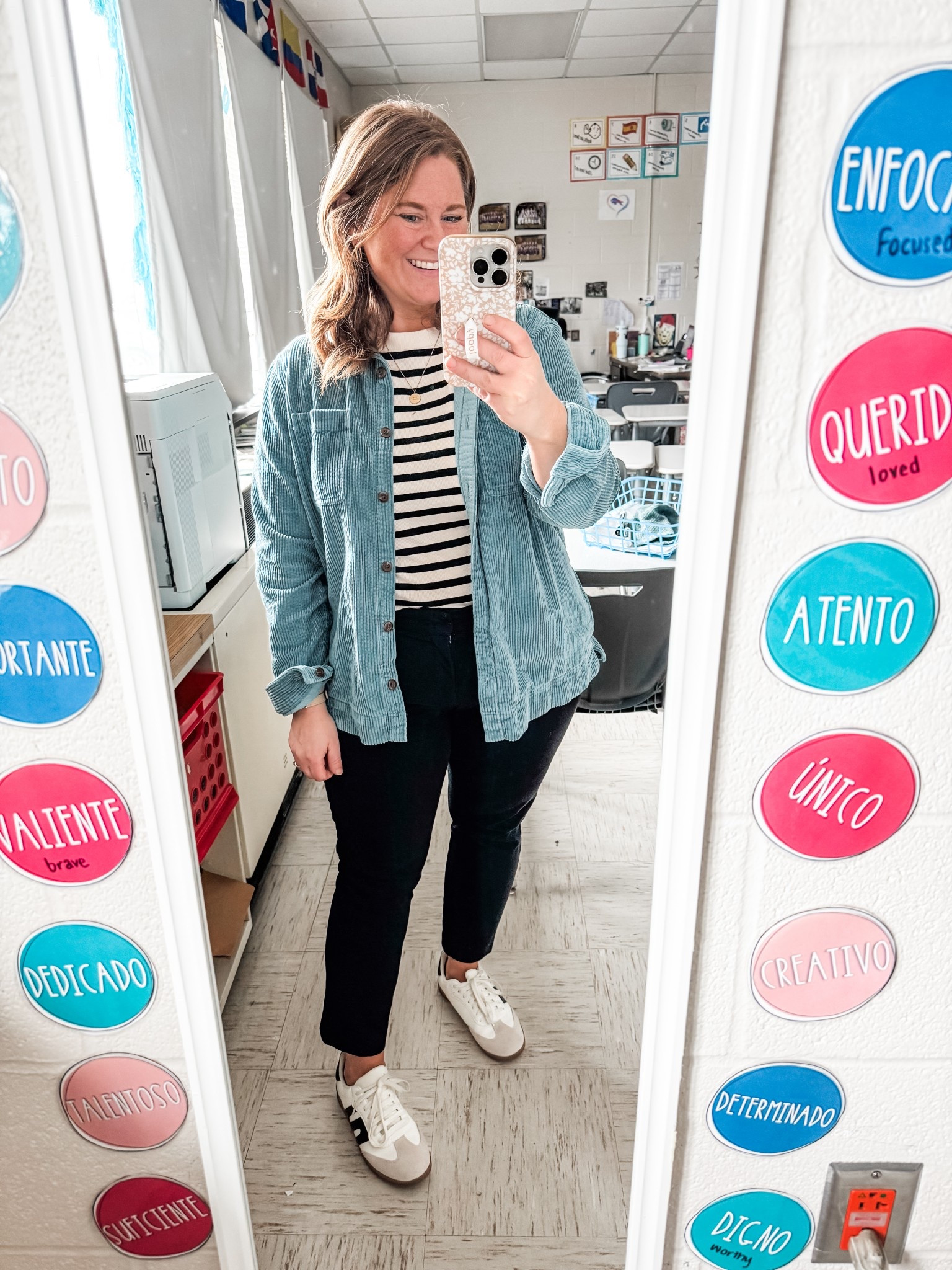 Teacher outfit! My shacket is corduroy so it’ll be too warm for it soon - but you could easily wear this with a linen or cotton button down instead!

#LTKPetite #LTKMidsize #LTKWorkwear