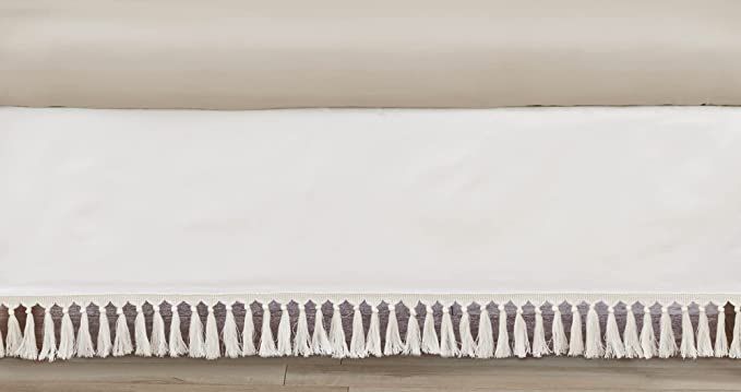 Sweet Jojo Designs Boho Fringe Ivory Boy or Girl Baby Crib Bed Skirt Nursery Dust Ruffle - Solid ... | Amazon (US)