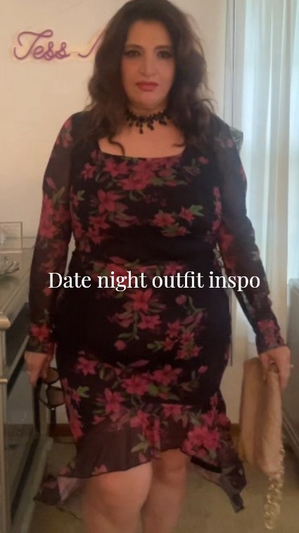 Bodycon dark floral hi low dress .  My go to date night oufiit

#LTKootd #LTKOver40 #LTKPlusSize
