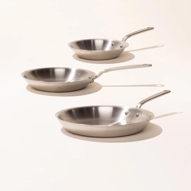 3-Piece Stainless Steel Frying Pan Set | Made In | Made In Cookware
