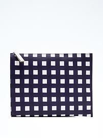Gingham Large Zip Pouch | Banana Republic US