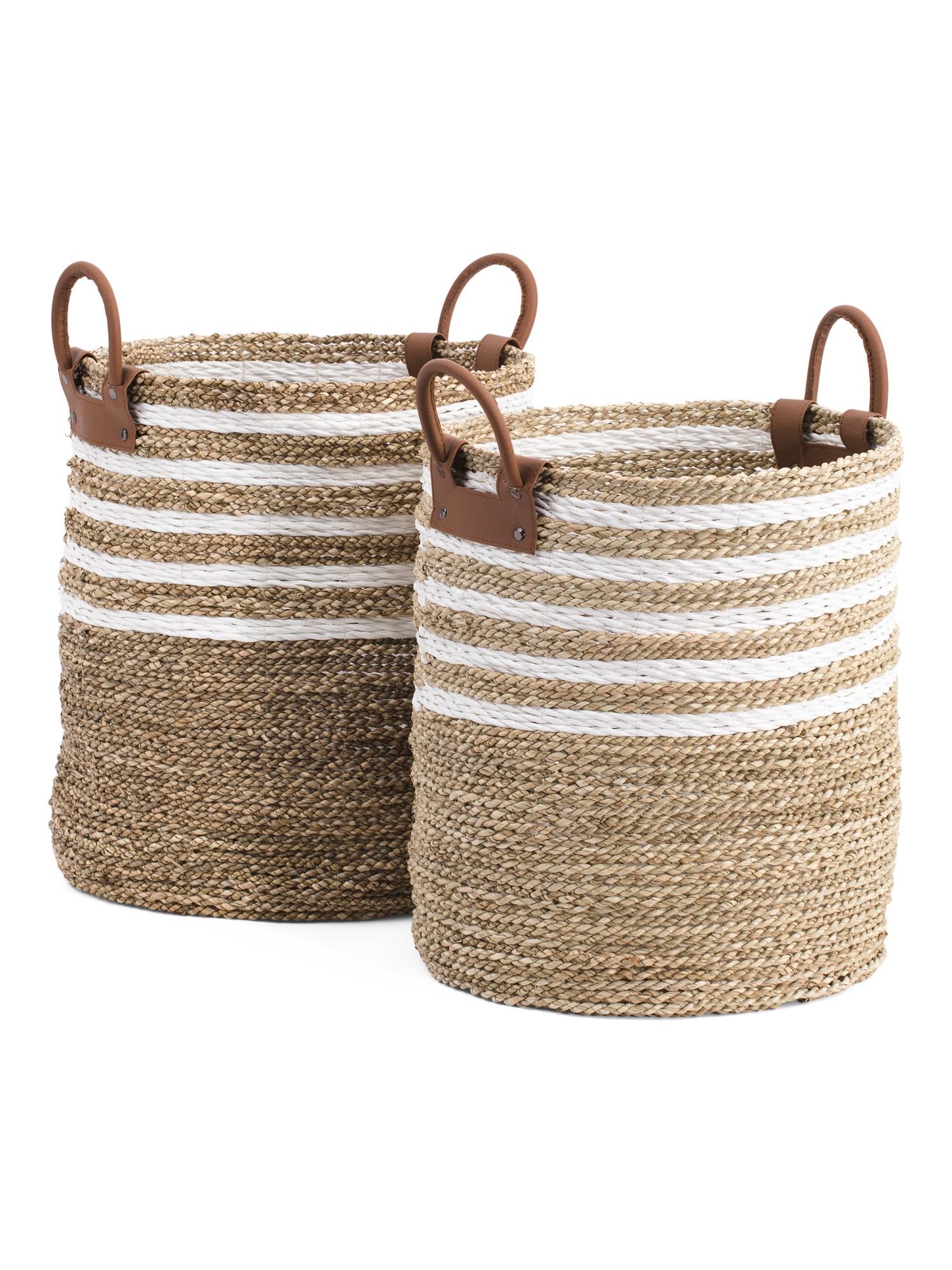 Seagrass Raffia Round Basket Collection | TJ Maxx