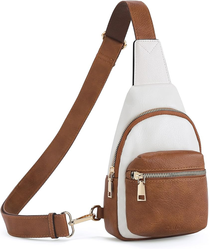 CLUCI Small Sling Bag for Women, Vegan Leather Crossbody Fanny Packs, Fashion Women's Chest Bag | Amazon (US)