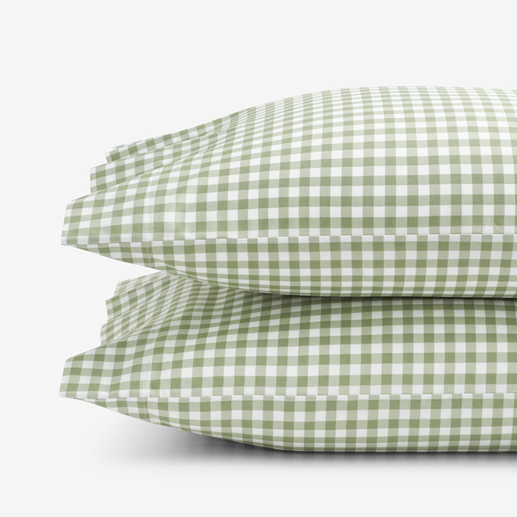 Gingham Classic Cool Organic Cotton Percale Pillowcase Set - Moss, Standard | The Company Store