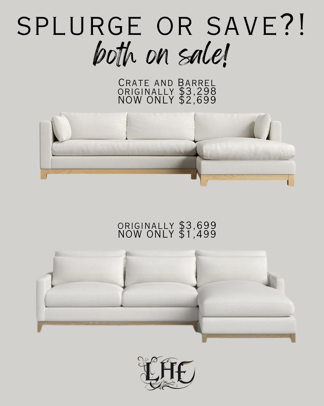 Crate and Barrel couch on sale and it's look for less...yes please! Shop by clicking the thumbnails below 👇...  affordable couch, designer inspired, splurge or save, save vs splurge, couch living room, couch sectional, couch, affordable living room, affordable furniture, sofa living room, sectional sofa living room,  sectional sofa, sectional 

#LTKSaleAlert #LTKHome #LTKStyleTip
