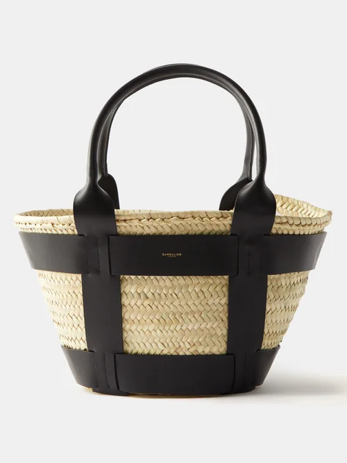 Demellier - Santorini Leather-trim Basket Bag - Womens - Beige Black | Matches (UK)