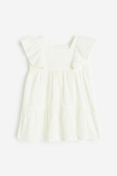Flounce-trimmed Eyelet Embroidery Dress | H&M (US + CA)
