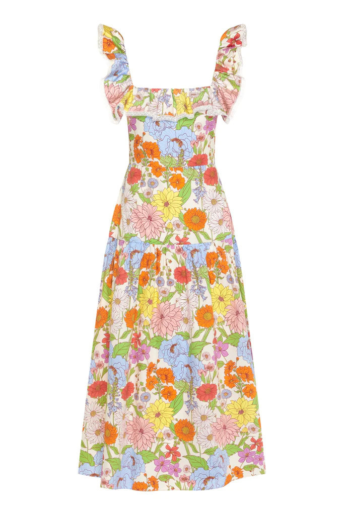 Jessie Cotton Midi Dress in Calliope Multi | Over The Moon