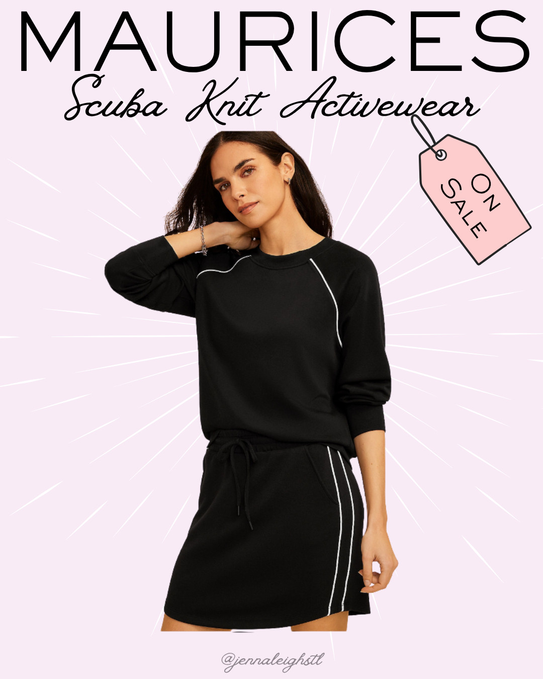 Maurices has scuba knit! This piping crew neck sweatshirt and matching high rise skort is such a chic and comfortable set. 

 #LTKActive #LTKSaleAlert #LTKMidsize