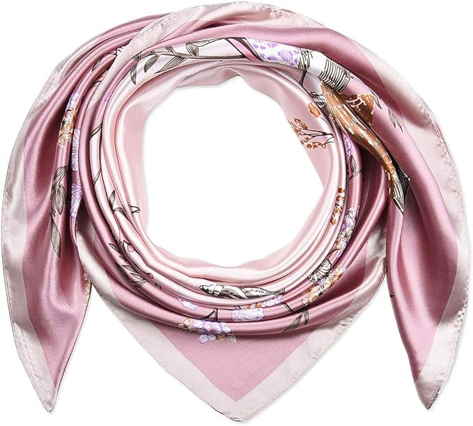 corciova 35 x 35 Women Square Silk Like Hair Scarf Head Sleeping Wrap Satin Headscarf | Amazon (US)