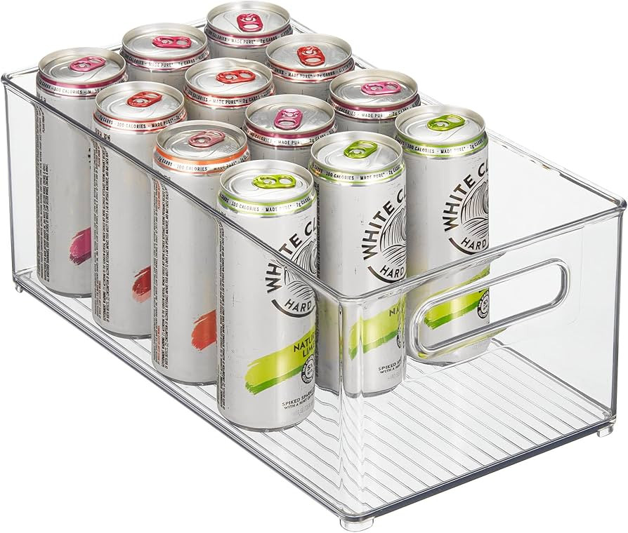 iDesign Kitchen Binz BPA-Free Plastic Deep Stackable Organizer with Handles - 8" x 6" x 14.5", Cl... | Amazon (US)