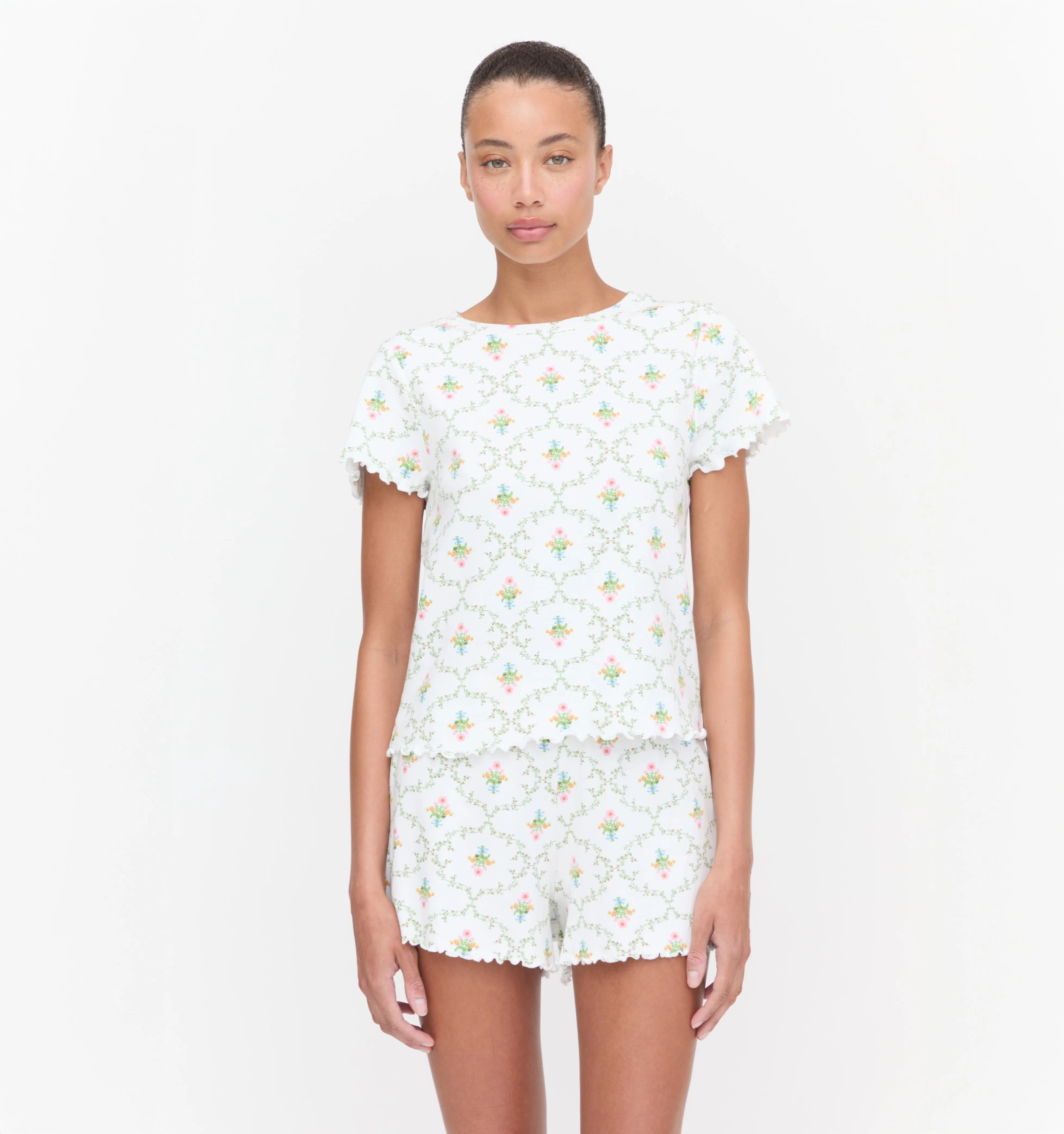 The Nina Pajama Set in Pastel Trellis | Hill House Home US