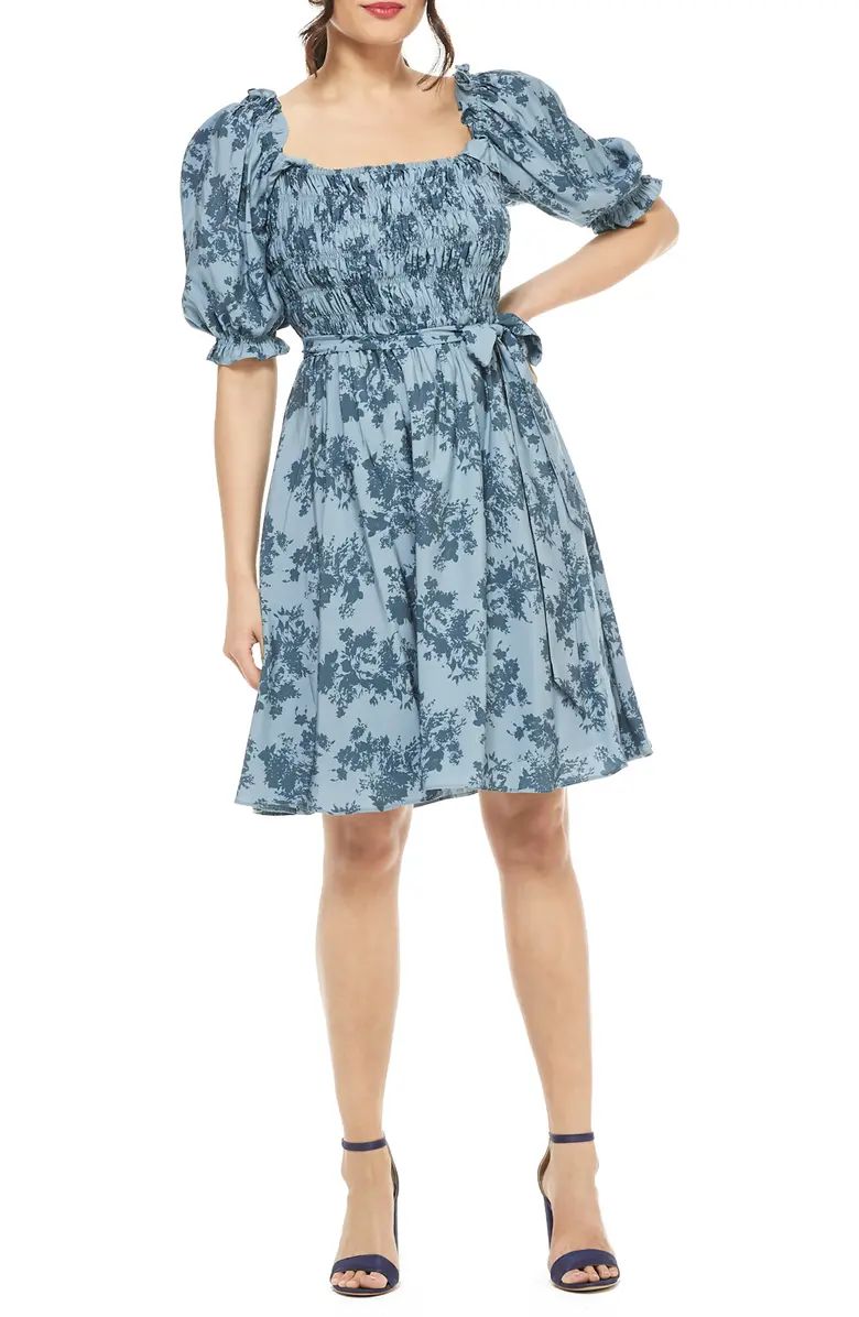 Shiloh Floral Print Smocked Bodice Fit & Flare Dress | Nordstrom