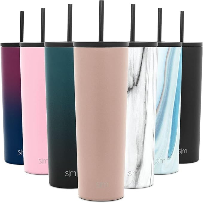 Simple Modern Classic Insulated Tumbler with Straw and Flip Lid - Stainless Steel Water Bottle Ic... | Amazon (US)