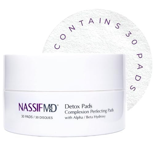 NassifMD Exfoliating Detox Pads | Surgeon-Created AHA/BHA Facial Pads for Deep Cleansing, Smoother Texture & Glowing Skin | Reduces Pores, Firms, Brightens | Amazon (US)