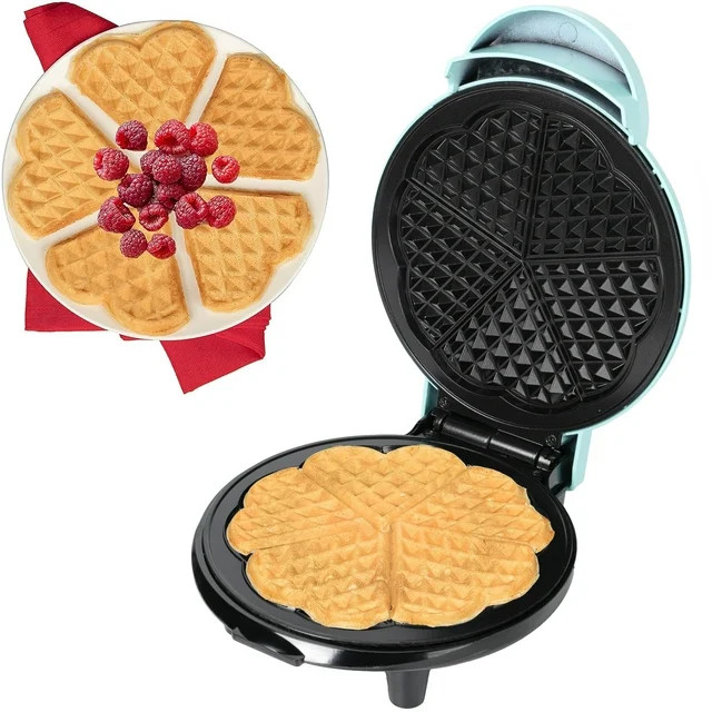 Heart Waffle Maker - Non-Stick Waffle Griddle Iron with Browning Control - 5 Heart-Shaped Waffles... | Walmart (US)