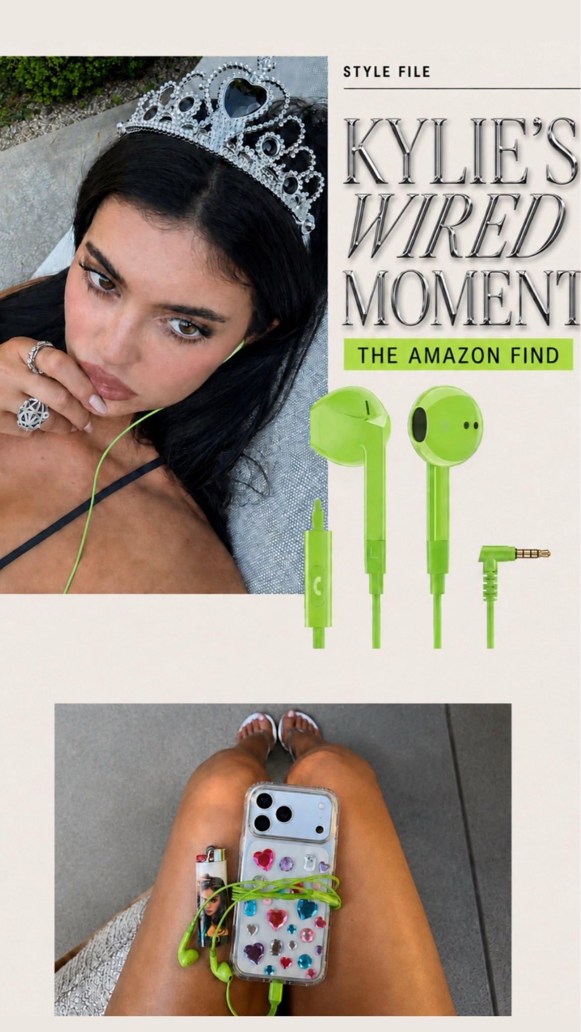 Amazon prime day Kylie Jenner's exact $10 Wired Earbuds in-Ear Headphones, 5 Year Warranty, Earphones with Microphone, Noise Isolation Corded for 3.5mm Jack Ear Buds for iPhone, Samsung, Laptop, Kids, School Students - Green