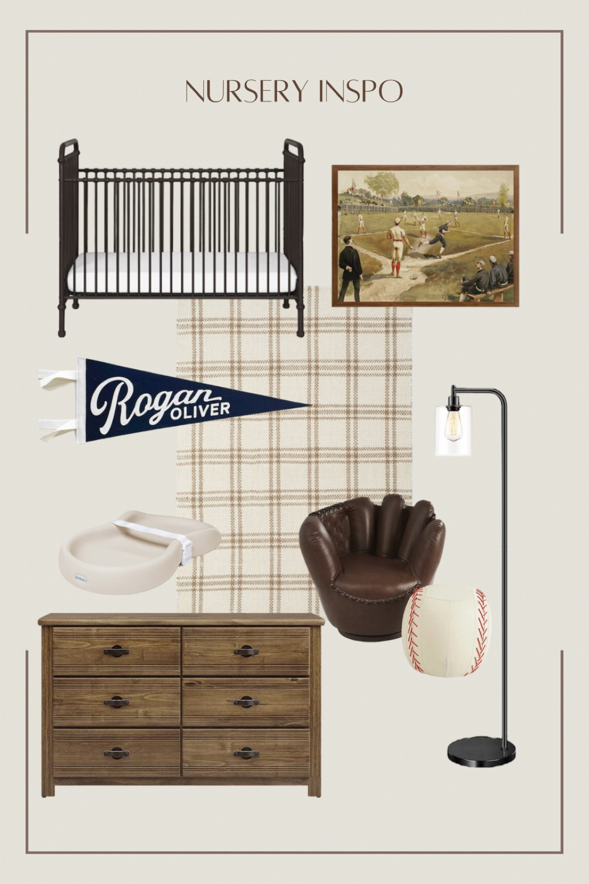 Vintage + neutral boy nursery inspiration with sports/baseball accents 

#LTKbaby #LTKhome #LTKunder100