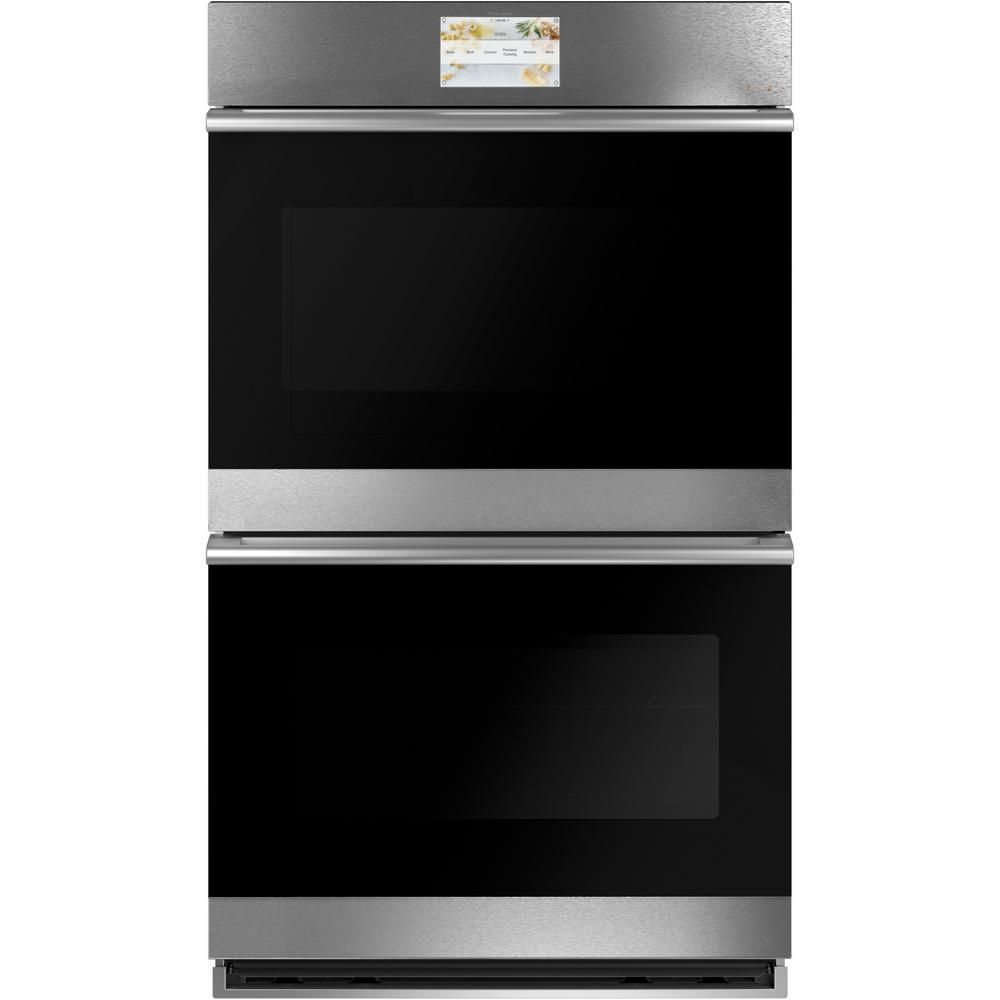 30 in. Smart Double Electric Wall Oven with Convection Self-Cleaning in Platinum Glass | The Home Depot